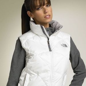 North face white puffer vest